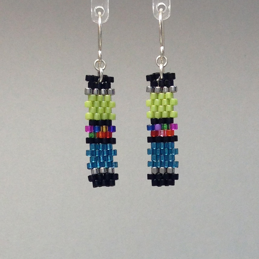 Medium Earring Lime/Teal